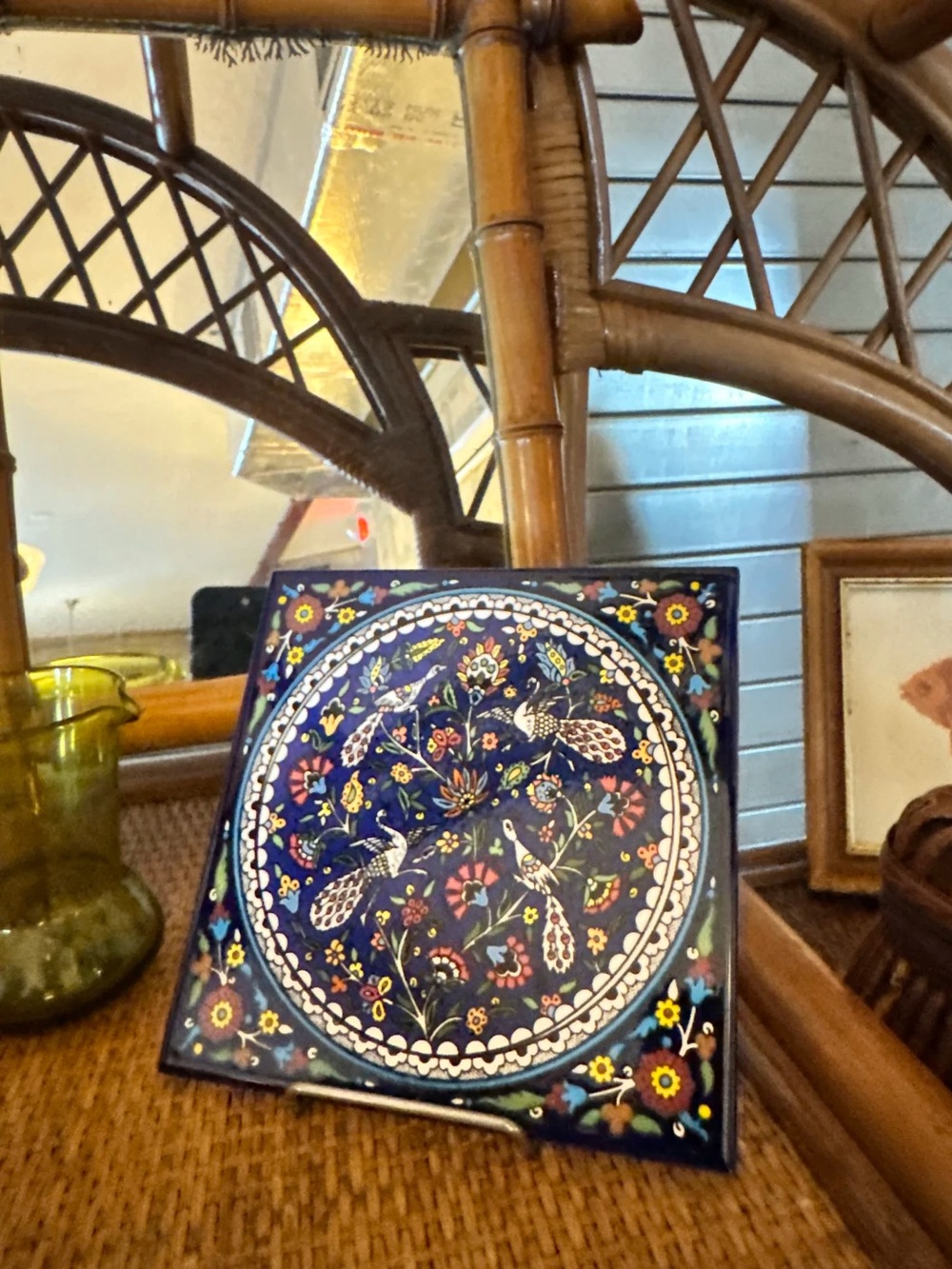 Vintage Wall Tile – Armenian/Ottoman Style Hand-Painted Ceramic